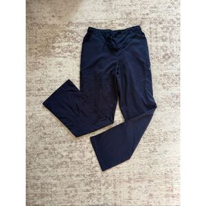 Dagacci Women's Elastic Waist Drawstring Pull-on Scrub Pants Navy Medium